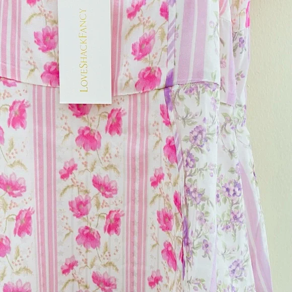 NWT: LOVESHACKFANCY | Amini Floral Mini Dress Size 10 - Picture 4 of 12